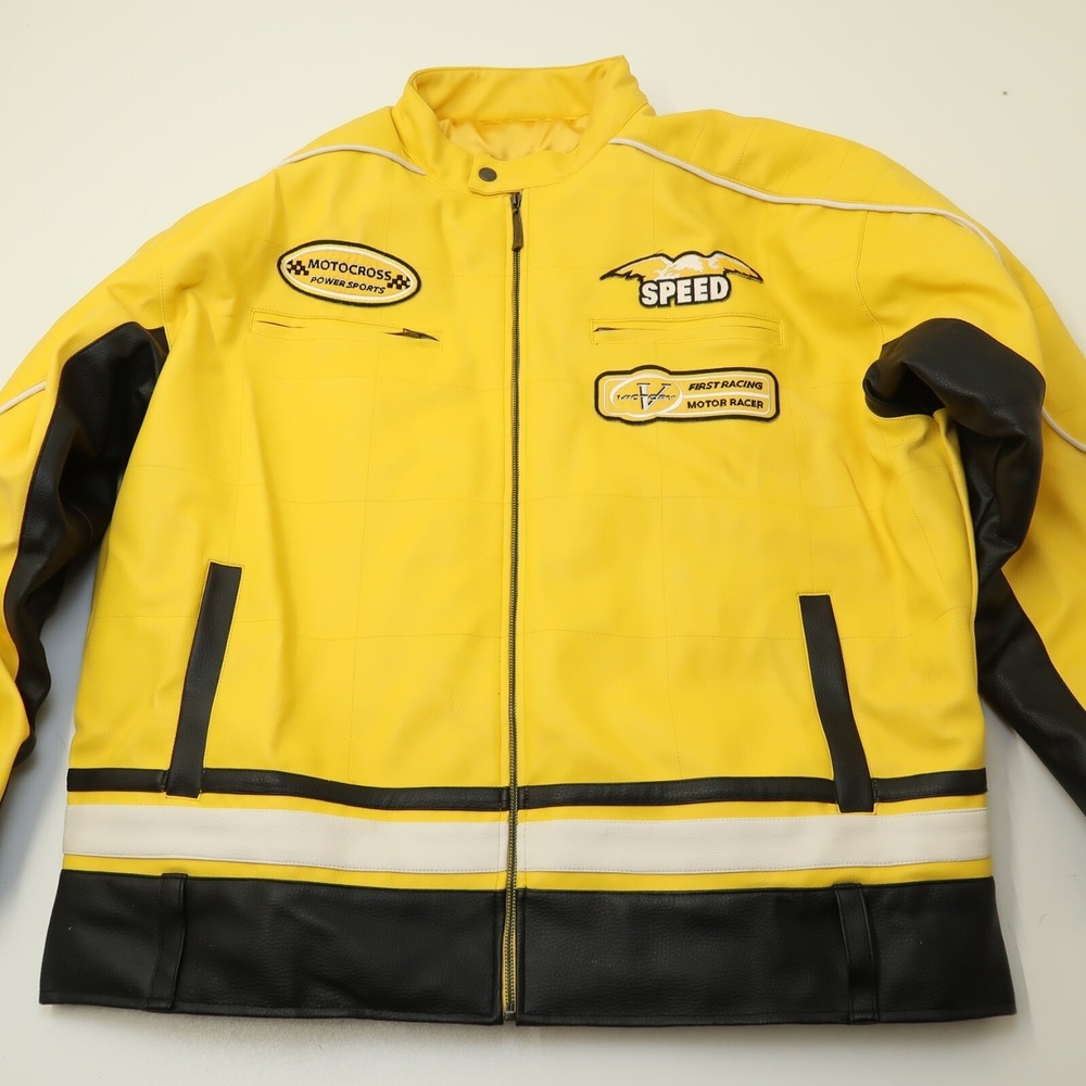DELF USA Victory First Racing Motor Yellow Motocross Racing‎ Jacket Men's 3XL